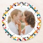 Aangepaste foto Modern kleurrijk persoonlijk Ronde Kartonnen Onderzetter (Voorkant)