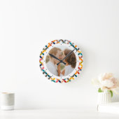 Aangepaste foto Modern kleurrijk persoonlijk Ronde Klok (Huis)