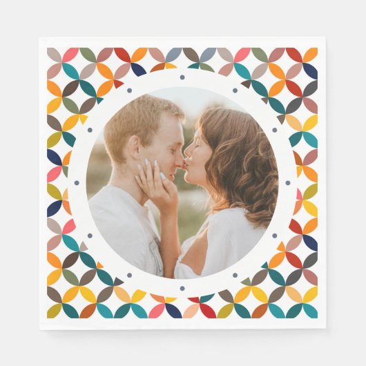 Aangepaste foto Modern kleurrijk persoonlijk Servet (Voorkant)