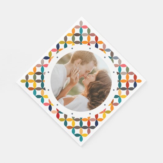 Aangepaste foto Modern kleurrijk persoonlijk Servet (Hoek)