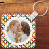 Aangepaste foto Modern kleurrijk persoonlijk Sleutelhanger (Achterkant)