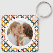 Aangepaste foto Modern kleurrijk persoonlijk Sleutelhanger (Achterkant)