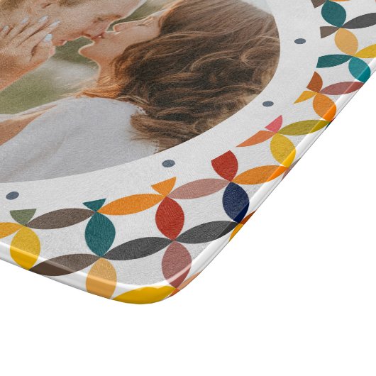 Aangepaste foto Modern kleurrijk persoonlijk Snijplank (Hoek)