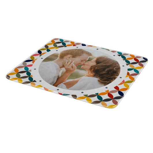 Aangepaste foto Modern kleurrijk persoonlijk Snijplank (Hoek)