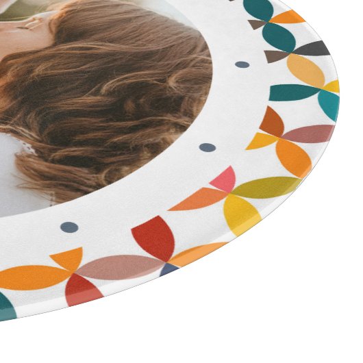 Aangepaste foto Modern kleurrijk persoonlijk Snijplank (Hoek)