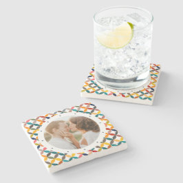 Aangepaste foto Modern kleurrijk persoonlijk Stenen Onderzetter