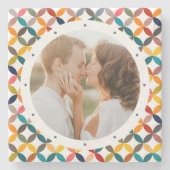 Aangepaste foto Modern kleurrijk persoonlijk Stenen Onderzetter (Voorkant)