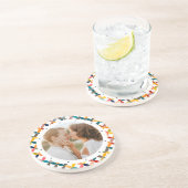 Aangepaste foto Modern kleurrijk persoonlijk Zandsteen Onderzetter (Zijkant)