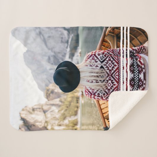 Aangepaste foto | Modern met lijnen Sherpa Deken (Voorkant (horizontaal))