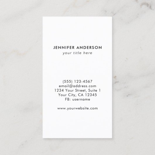 Aangepaste foto Modern Minimal Professional Visitekaartje (Achterkant)