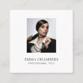 Aangepaste foto Modern Minimalist White Square Bus Vierkante Visitekaartje