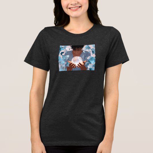Aangepaste Foto Modern Mom Moederdag Gift Tri-Blend Shirt (Voorkant)