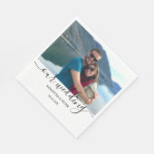 Aangepaste foto Modern Ontspannen bruiloft Gastenb Servet (Hoek)