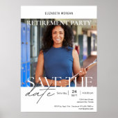 Aangepaste foto Modern Pensioenfeest Save the Date Poster (Voorkant)