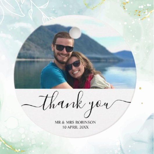 Aangepaste foto Modern Relaxed Wedding Favor Label