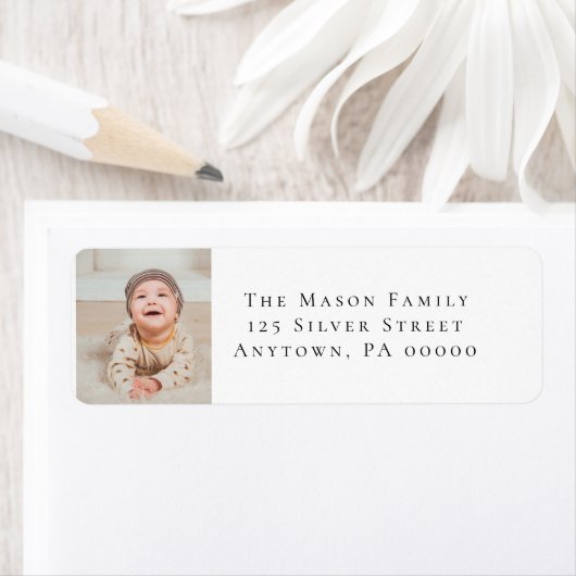 Aangepaste foto Modern Return Address Labels (Insitu)
