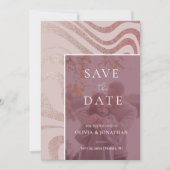 aangepaste foto Modern RoseGold Save the Date Kaart (Voorkant)