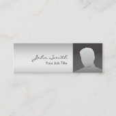Aangepaste foto Modern Silver Mini Visitekaartje (Voorkant)