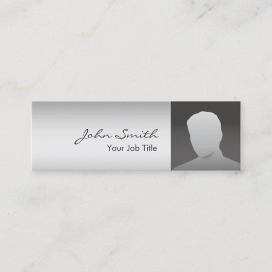 Aangepaste foto Modern Silver Mini Visitekaartje (Voorkant)
