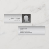 Aangepaste foto Modern Silver Mini Visitekaartje (Voorkant / Achterkant)