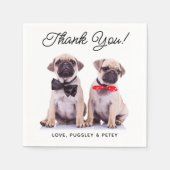 Aangepaste foto Modern Simple Cute Dog Pet Weddens Servet (Voorkant)