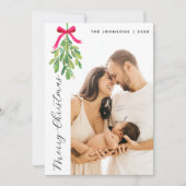 Aangepaste foto Modern Stijlvolle Botanische Kerst Feestdagenkaart (Voorkant)