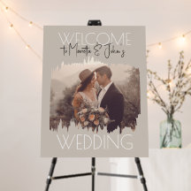 Aangepaste foto Modern Taupe Weddenschap Welkomstt