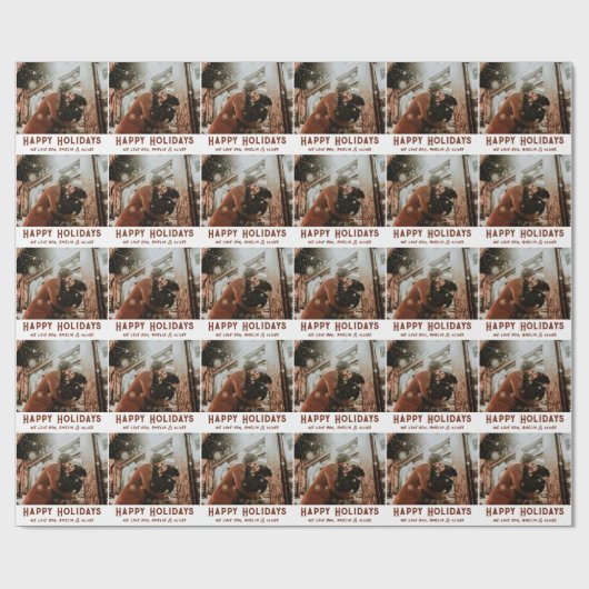 Aangepaste foto Modern Typografie Kerstmis Cadeaupapier (Vlak)