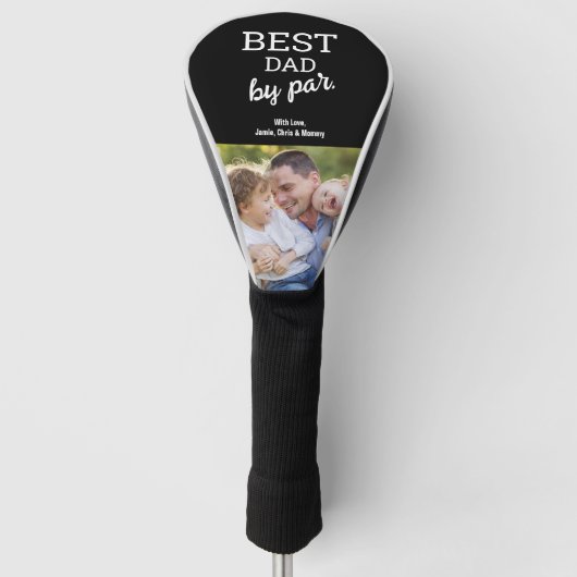 Aangepaste foto Modern Vaderdag Best Dad van Par Golfheadcover (Voorkant)