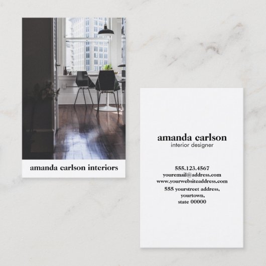 Aangepaste foto modern vet voor architecten ontwer visitekaartje (Voorkant / Achterkant)