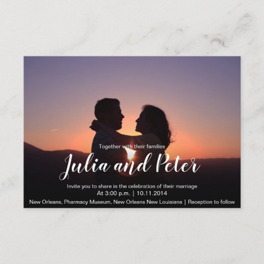 Aangepaste foto Modern Weddenschap Informatiekaartje (Voorkant)