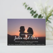 Aangepaste foto Modern Weddenschap Informatiekaartje (Staand voorkant)