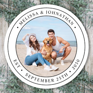 Aangepaste foto Modern Weddenschap Ronde Sticker