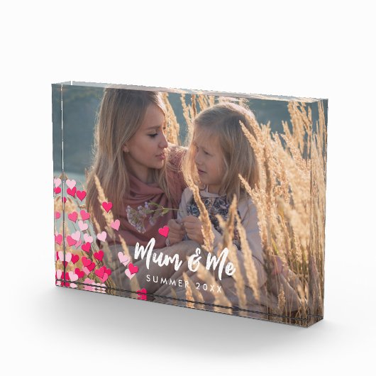 Aangepaste foto Modern Writing Scattered Pink Hear (Rechts)