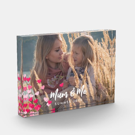 Aangepaste foto Modern Writing Scattered Pink Hear (Links)