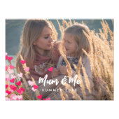 Aangepaste foto Modern Writing Scattered Pink Hear Afdruk (Voorkant)