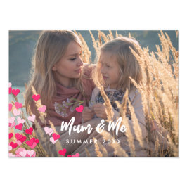 Aangepaste foto Modern Writing Scattered Pink Hear Afdruk