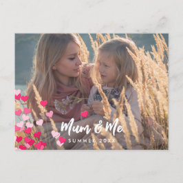 Aangepaste foto Modern Writing Scattered Pink Hear Briefkaart