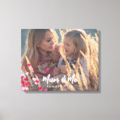 Aangepaste foto Modern Writing Scattered Pink Hear Canvas Afdruk (Voorkant)