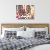 Aangepaste foto Modern Writing Scattered Pink Hear Canvas Afdruk (Insitu (Slaapkamer))