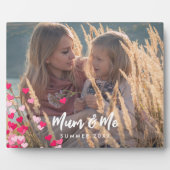 Aangepaste foto Modern Writing Scattered Pink Hear Fotoplaat (Voorkant)