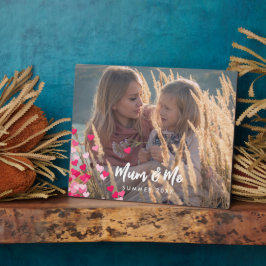 Aangepaste foto Modern Writing Scattered Pink Hear Fotoplaat