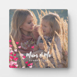 Aangepaste foto Modern Writing Scattered Pink Hear Fotoplaat