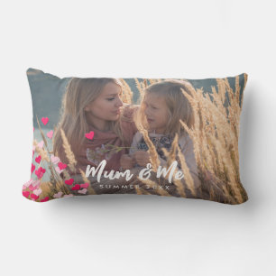 Aangepaste foto Modern Writing Scattered Pink Hear Kussen