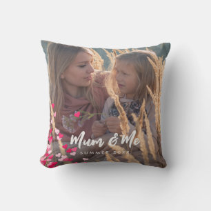 Aangepaste foto Modern Writing Scattered Pink Hear Kussen