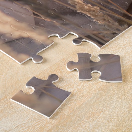 Aangepaste foto Modern Writing Scattered Pink Hear Legpuzzel (Zijkant)