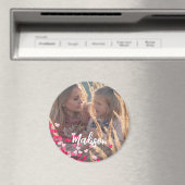 Aangepaste foto Modern Writing Scattered Pink Hear Magneet (Insitu (Vaatwasser))