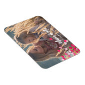 Aangepaste foto Modern Writing Scattered Pink Hear Magneet (Rechterzijde)