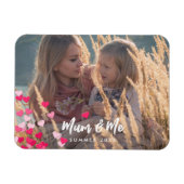 Aangepaste foto Modern Writing Scattered Pink Hear Magneet (Horizontaal)
