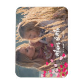 Aangepaste foto Modern Writing Scattered Pink Hear Magneet (Verticaal)